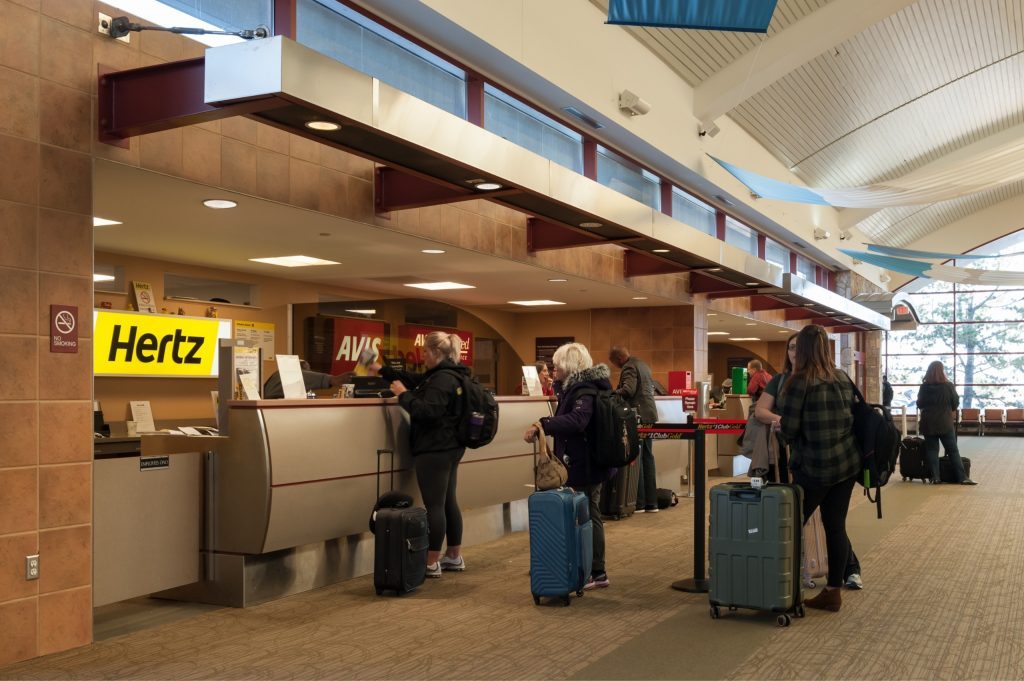 Five car rental agencies are conveniently located inside the terminal at CIRA.